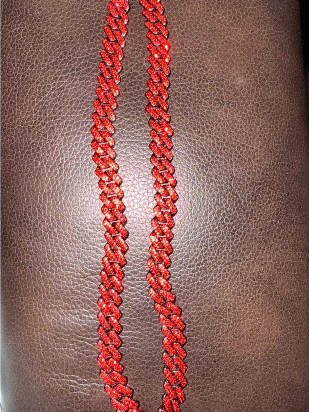 Sparkling Red Cuban Link Chain